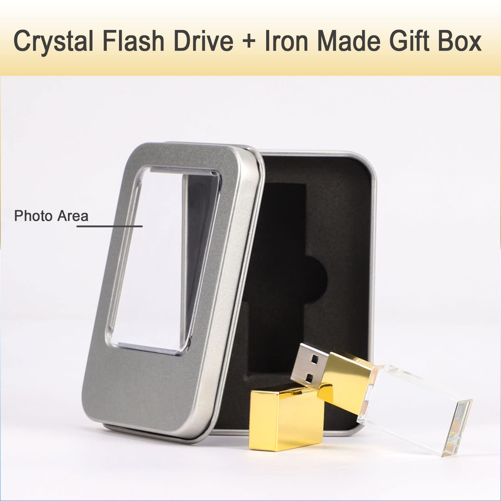 Clé USB cristal Clear Rectangulaire personnalisé