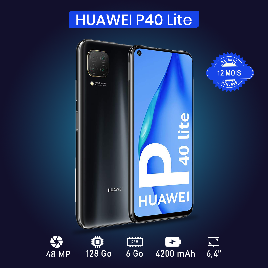 HUAWEI P40 LITE  6.4" - 128Go - 6 Go RAM - 48MP+8MP+2MP+2MP/16MP - 4200 MAh - Garantie 12 Mois