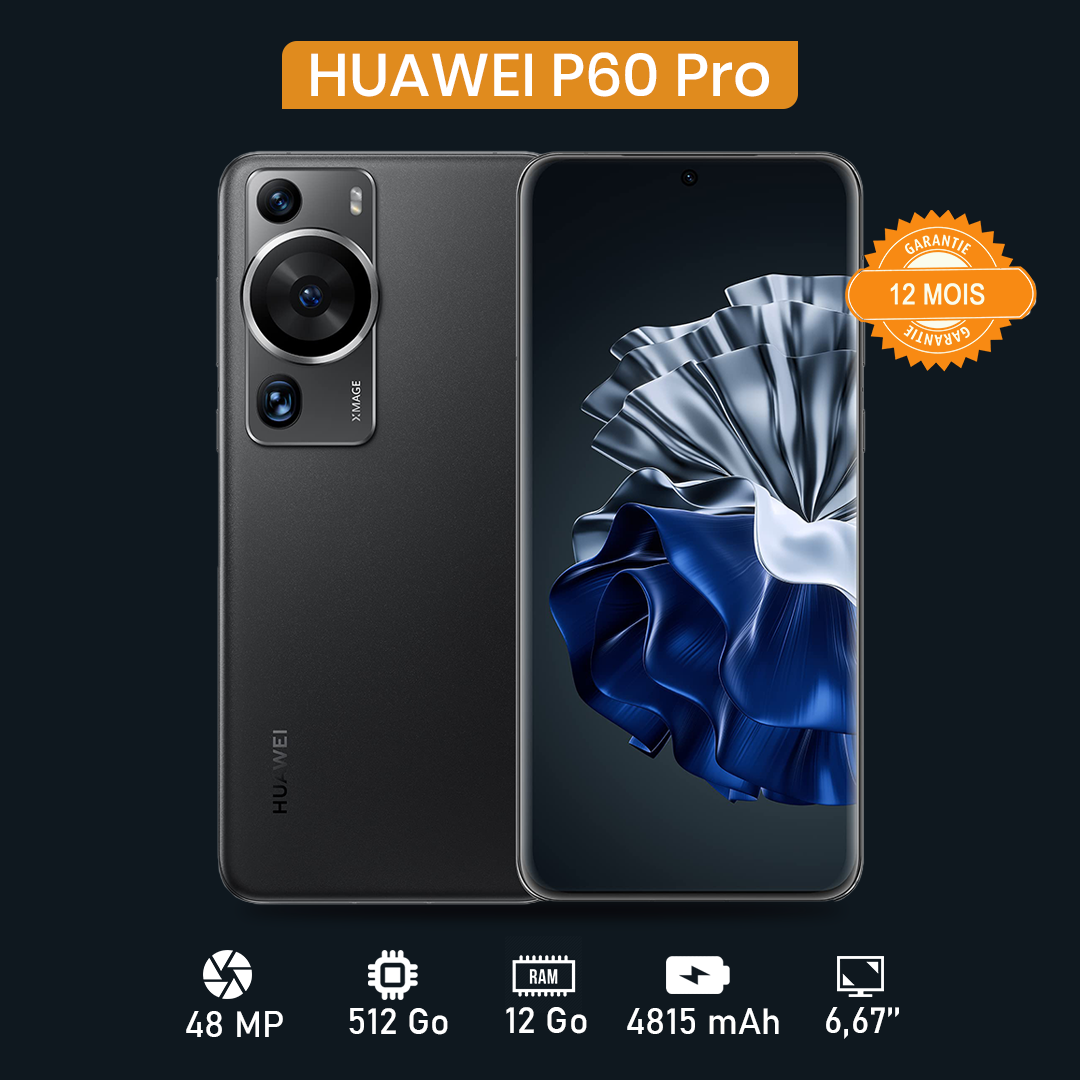 HUAWEI P60  PRO 6.67" - 512 Go - 12 Go RAM - 48MP+48MP+13MP/13MP - 4815 MAh - Garantie 12 Mois