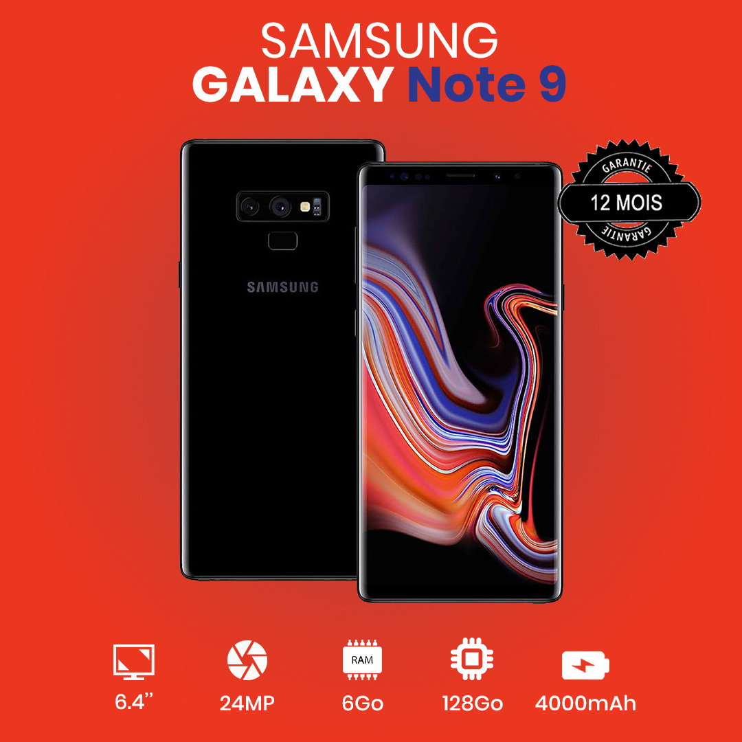 SAMSUNG GALAXY NOTE 9 - 6.2'' -128Go/6Go RAM - 4000mAh - Dual Sim - Noir