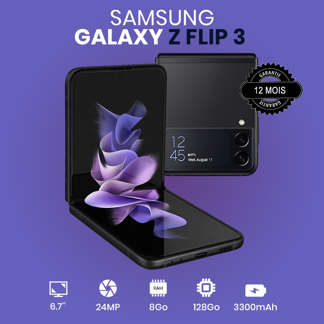 Samsung Galaxy Z Flip 3 5G 128Go/8Go - 6.7 - dual caméra - 4K