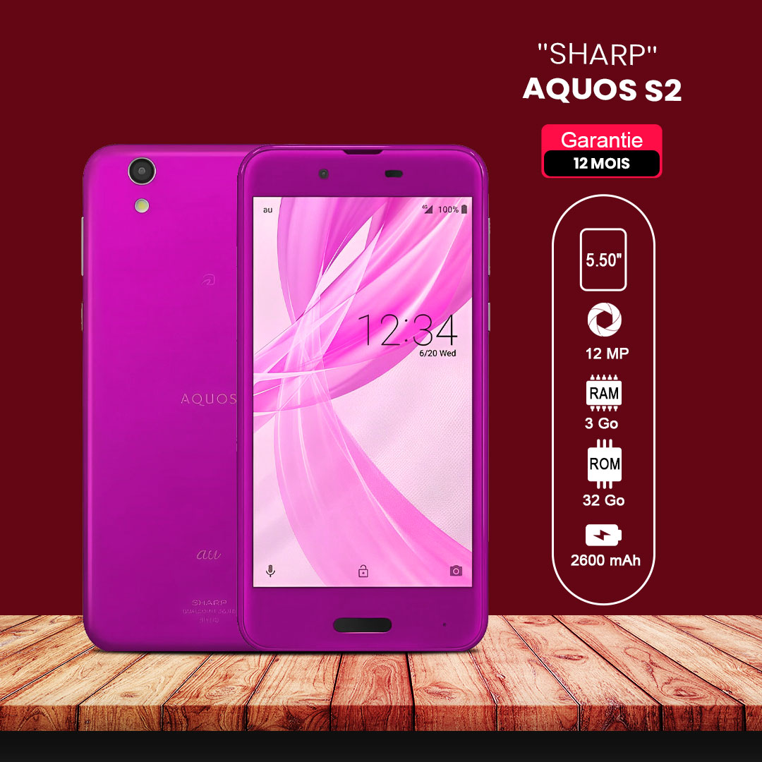 SHARP AQUOS SENSE  5,5" - 32Go - 3 Go RAM - 13MP/5MP - 2600 MAh - Garantie 12 Mois