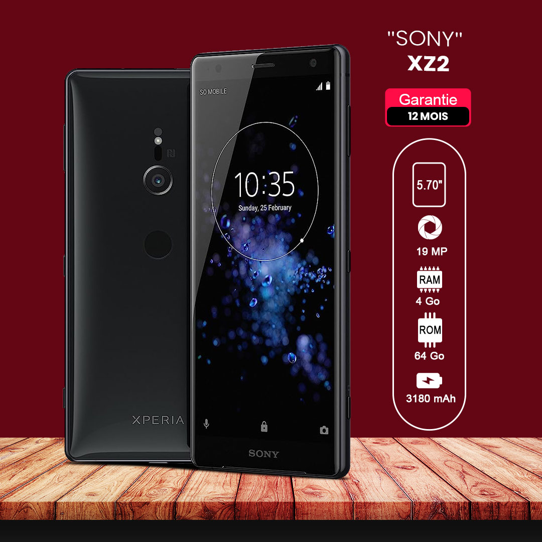 Sony Xperia XZ2  5,7" - 64Go - 4 Go RAM - 19MP/5MP - 3180MAh - Garantie 12 Mois