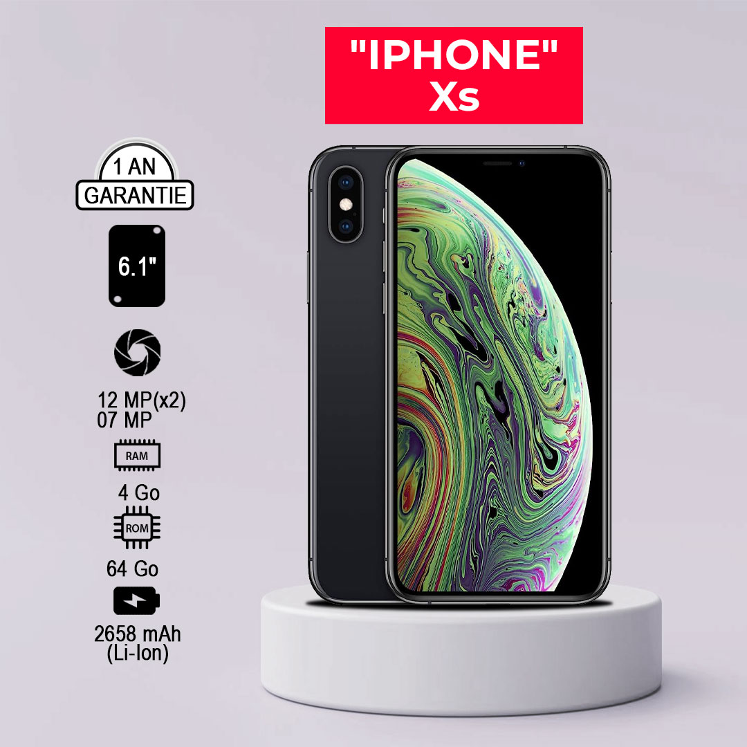 Apple iphone Xs - 64Go/4Go RAM - Nanosim - 2658mah