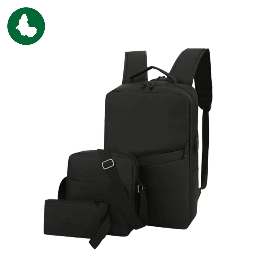 Ensemble 3 pcs Sac à dos et sacoche et pochette avec sortie USB charge v4