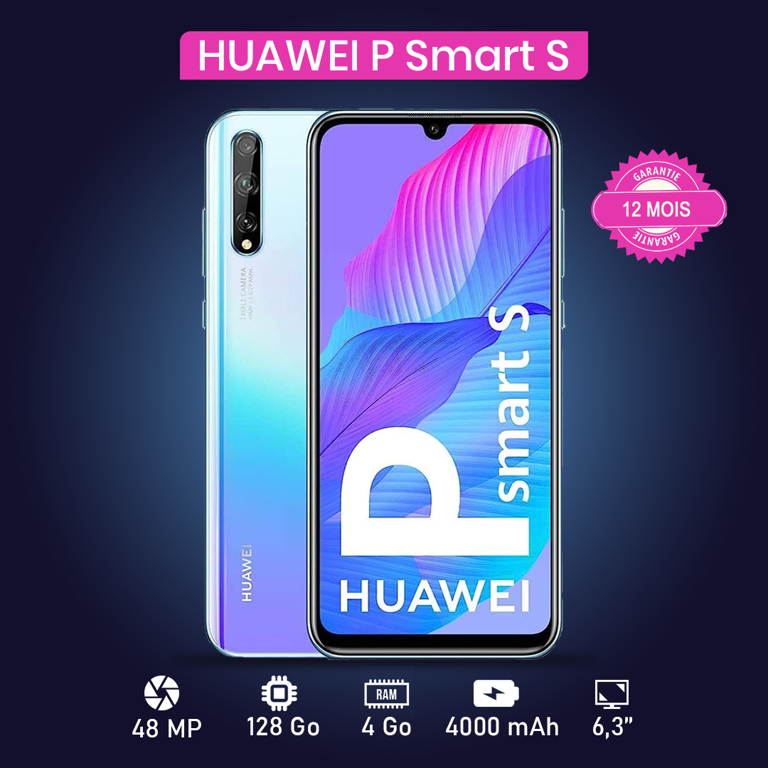 HUAWEI P SMART S 6.21" - 128Go - 4 Go RAM - 48MP+2MP/8MP - 4000 MAh - Garantie 12 Mois