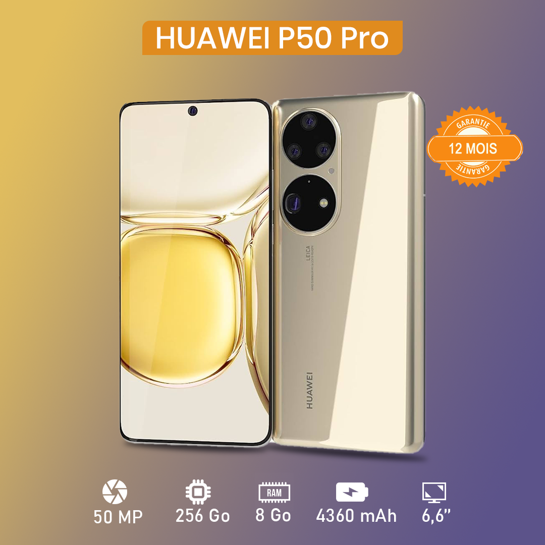 HUAWEI P50  PRO 6.59" - 256 Go - 8 Go RAM - 50MP+40MP+13MP+64MP/13MP - 4360 MAh - Garantie 12 Mois